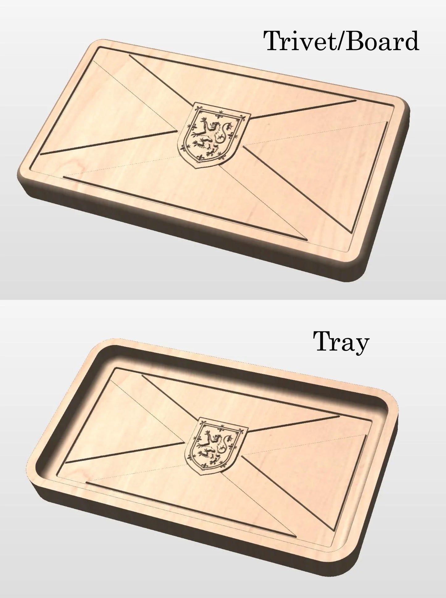 Nova Scotia Flag Hardwood Catchall Tray | Trivet | Serving Board | Charcuterie | Maple | Cherry | Walnut | Halifax | Cape Brendon NS Canada