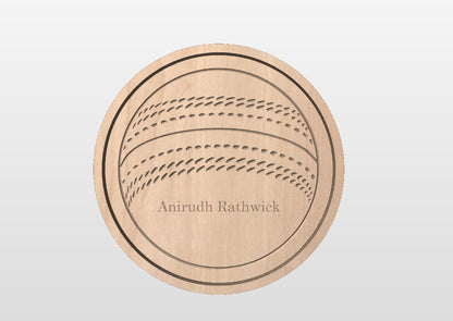 Cricket Ball Shape Hardwood Catchall Tray | Personalized | Serving Tray | Custom | Maple | Cherry | Walnut | Softball