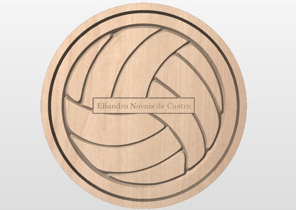 Volleyball Shape Hardwood Catchall Tray | Trivet | Personalized | Serving Tray  | Custom | Maple | Cherry | Walnut | Softball