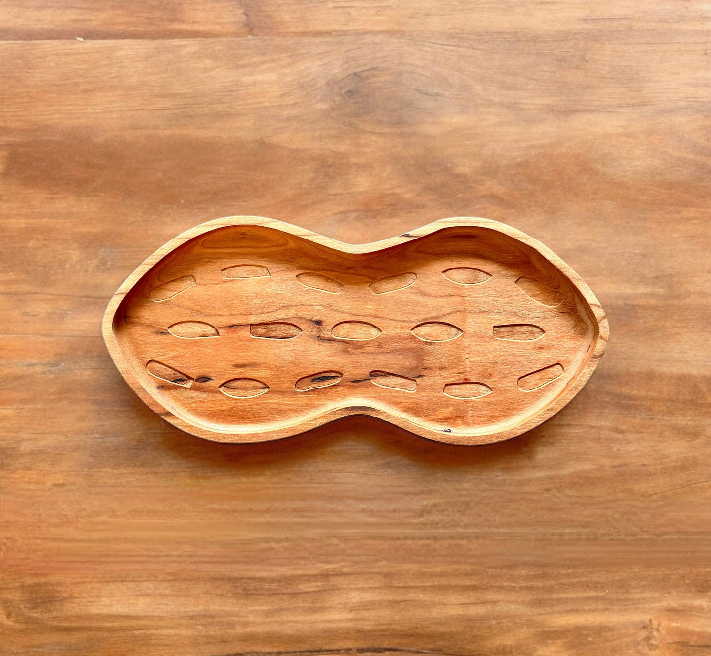 Peanut Shape Hardwood Tray | Maple | Cherry | Walnut | Catchall Tray | Serving Tray