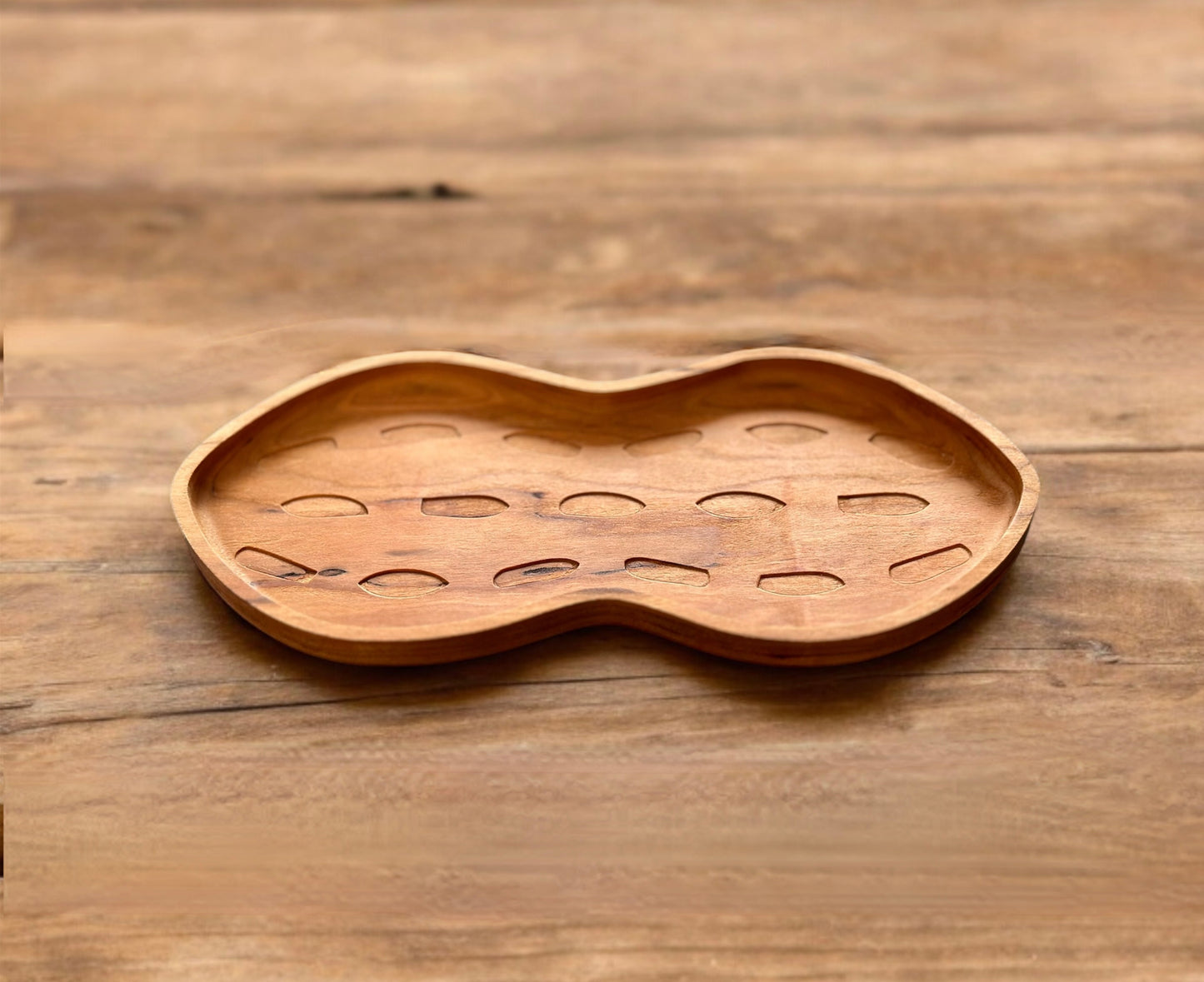 Peanut Shape Hardwood Tray | Maple | Cherry | Walnut | Catchall Tray | Serving Tray