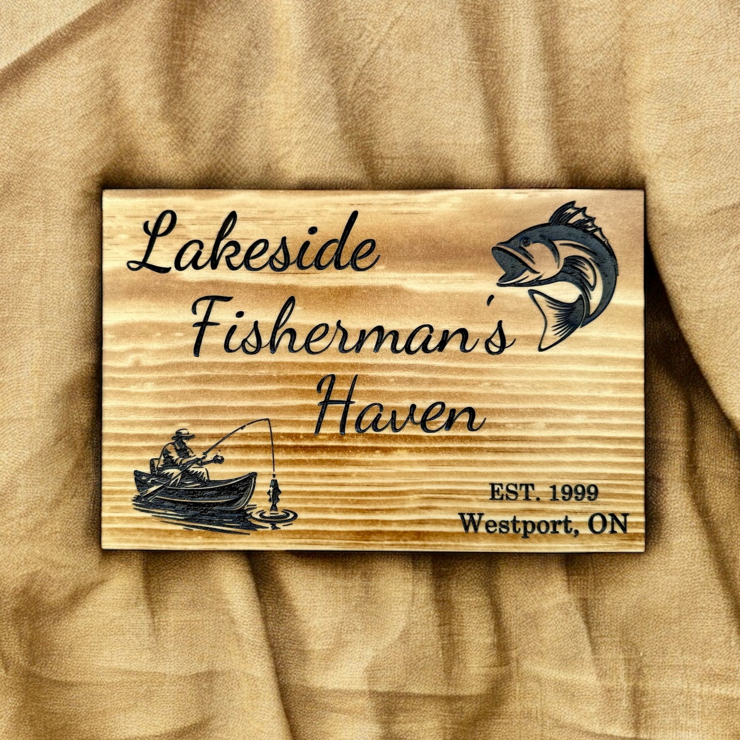 Personalized Wood Sign | Carved | Cottage | House | Camp | Farm | Cabin | Lake | Beach | Garden | Number | Backyard | Patio | Pool