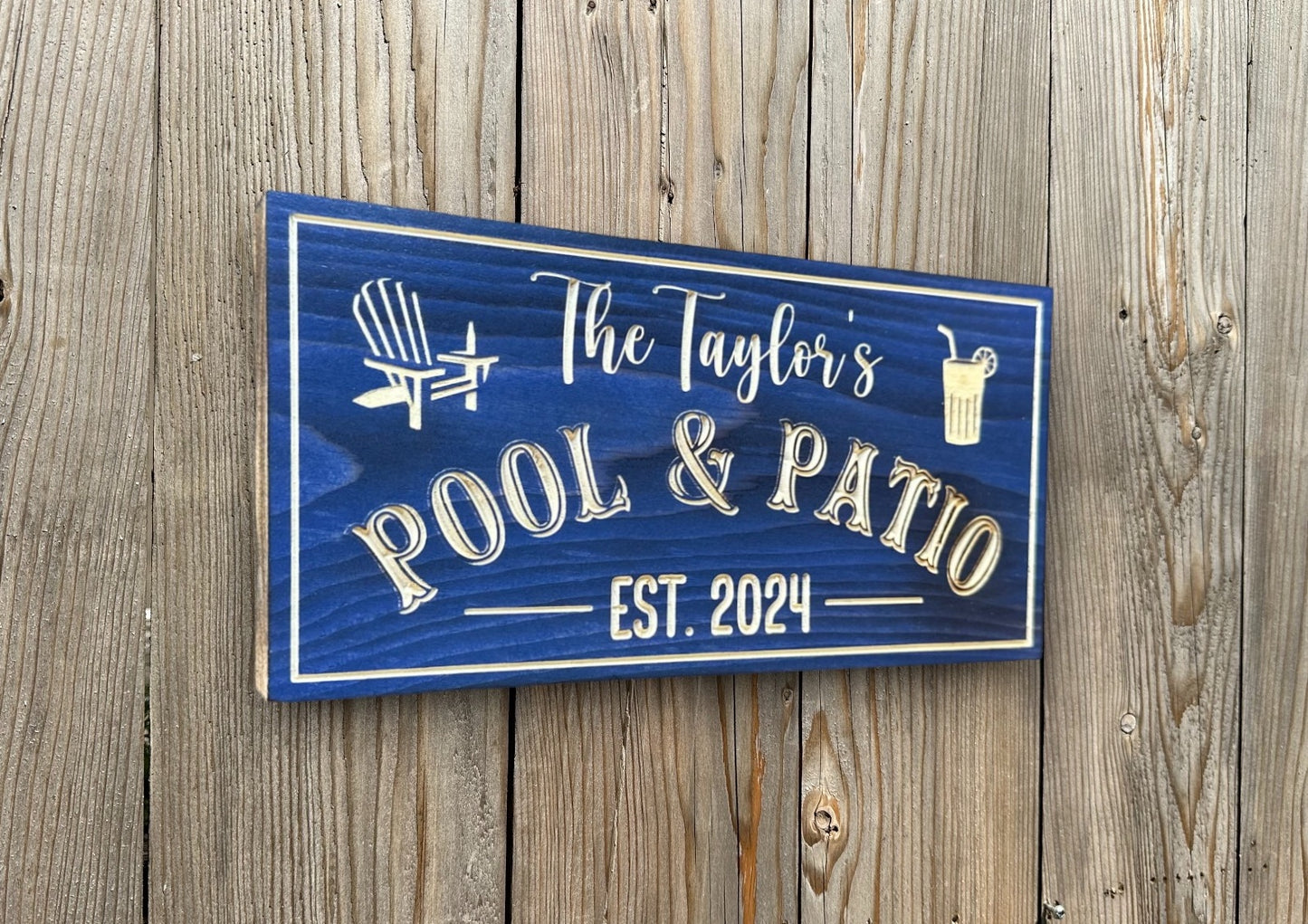 Personalized Wood Sign | Carved | Cottage | House | Camp | Farm | Cabin | Lake | Beach | Garden | Number | Backyard | Patio | Pool