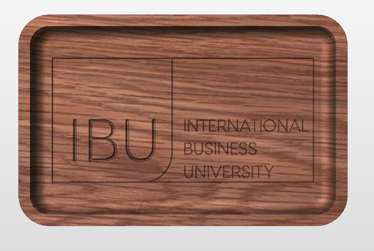 Business Logo Hardwood Catchall Tray (IBU) | Personalized | Maple | Cherry | Walnut