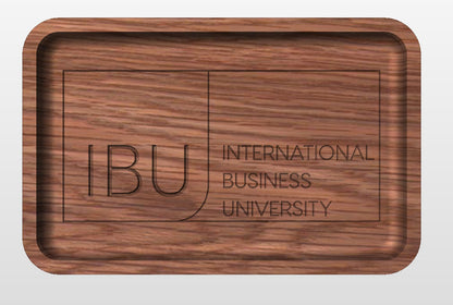 Business Logo Hardwood Catchall Tray (IBU) | Personalized | Maple | Cherry | Walnut