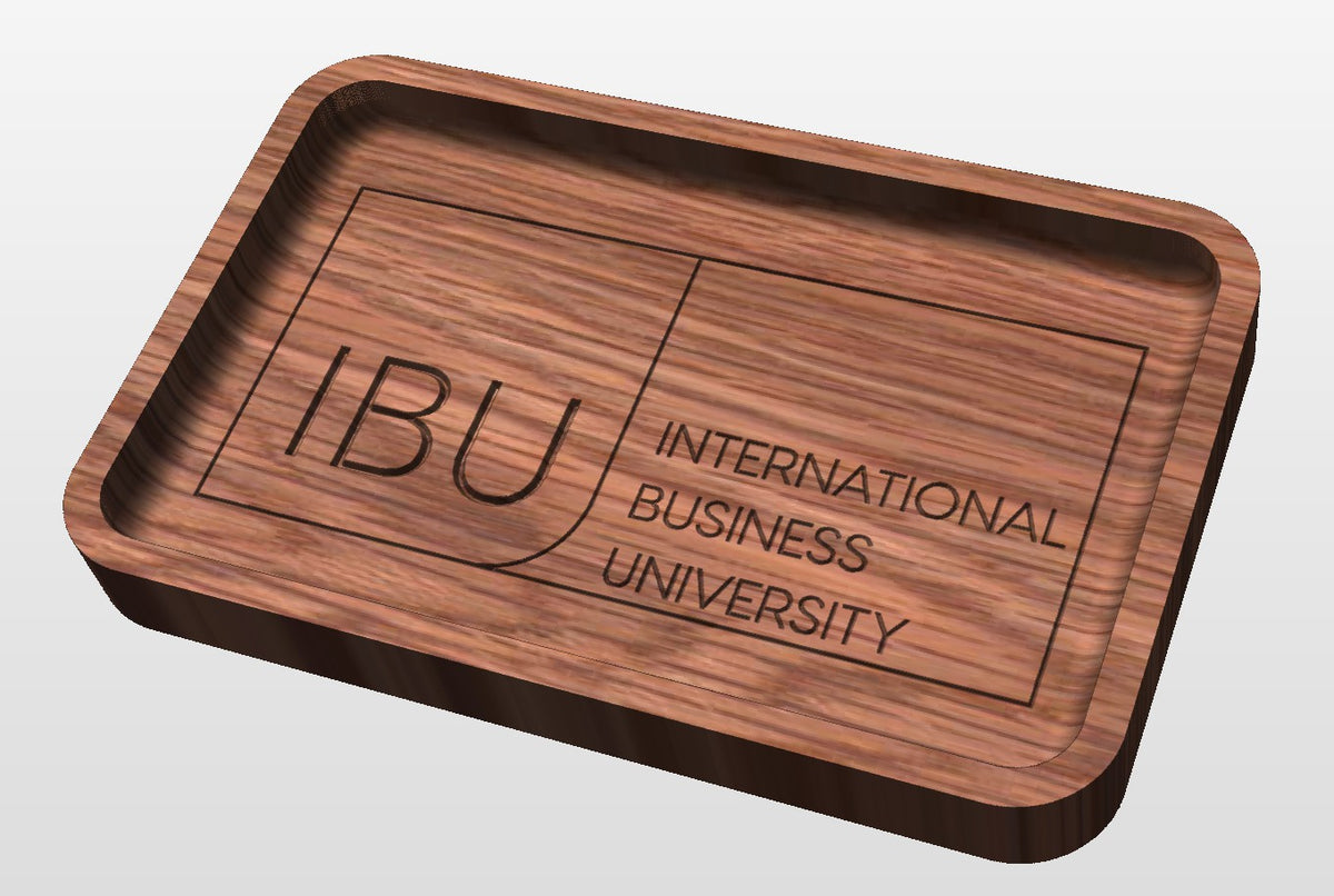 Business Logo Hardwood Catchall Tray (IBU) | Personalized | Maple | Cherry | Walnut