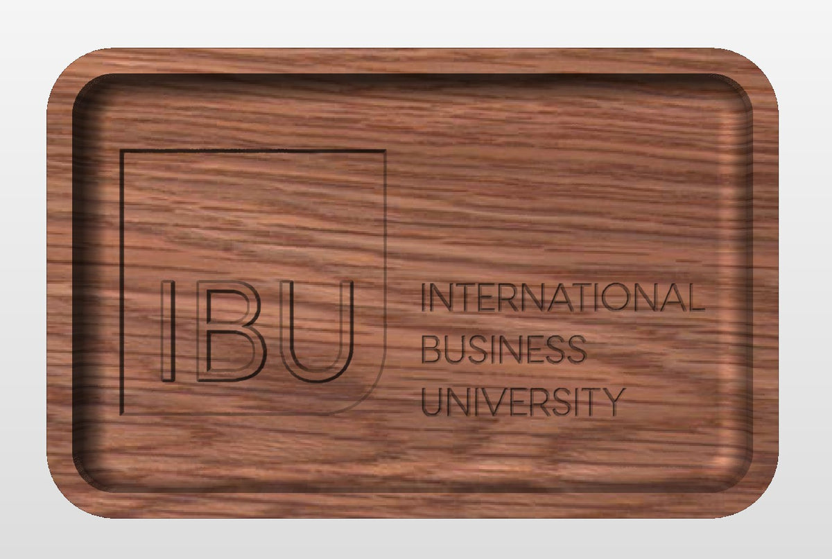 Business Logo Hardwood Catchall Tray (IBU) | Personalized | Maple | Cherry | Walnut