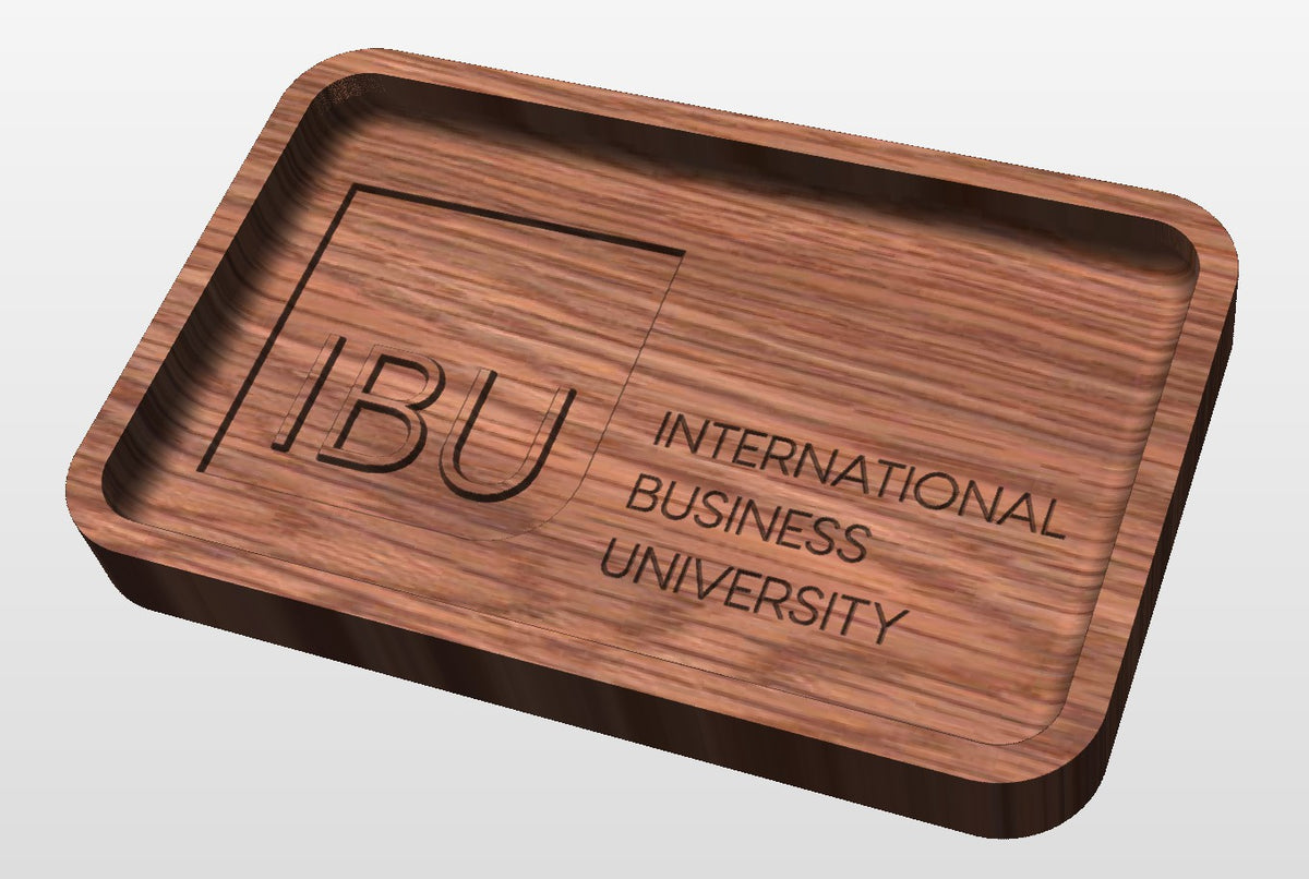 Business Logo Hardwood Catchall Tray (IBU) | Personalized | Maple | Cherry | Walnut