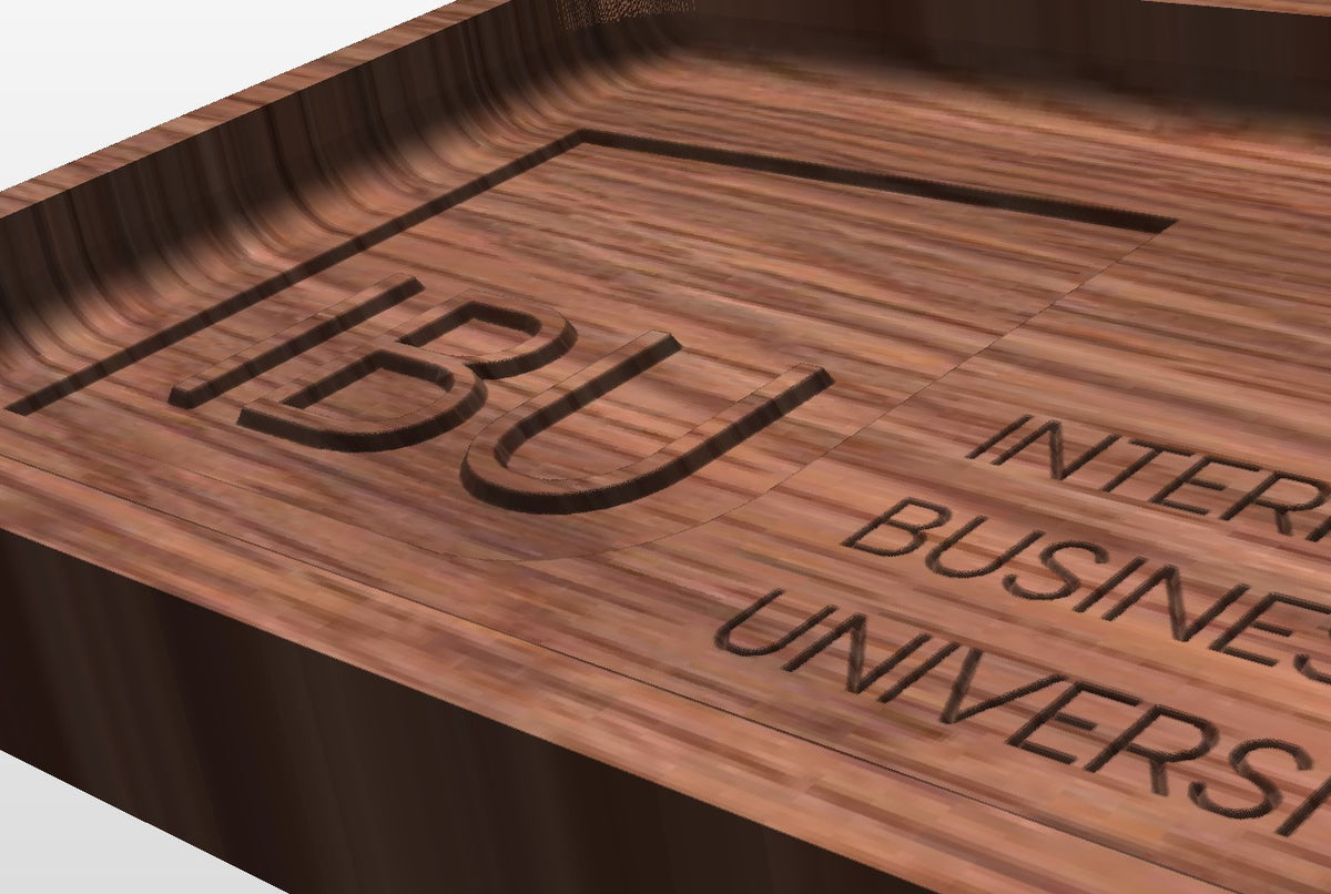 Business Logo Hardwood Catchall Tray (IBU) | Personalized | Maple | Cherry | Walnut