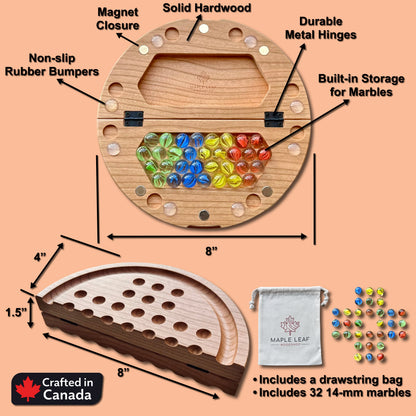 Dames chinoises 2 joueurs | Pliable | Format voyage | Rangement intégré | Jeu de société | Billes | Personnalisé | Bois dur de qualité supérieure | Sternhalma
