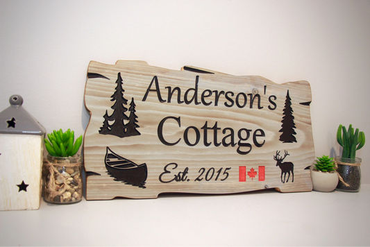 Personalized Wood Sign | Carved | Cottage | House | Camp | Farm | Cabin | Lake | Beach | Garden | Number | Backyard | Patio | Pool