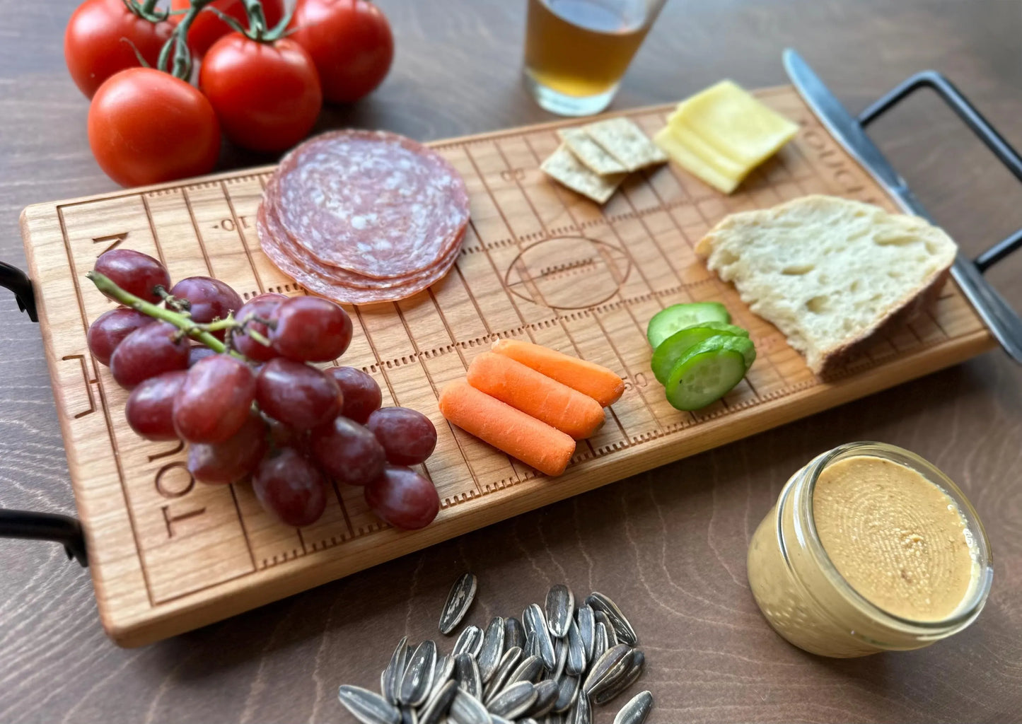 American Football Field Shape Charcuterie Board | Cutting Board | Serving Cheese Board | Own Logo | Maple | Cherry | Walnut | Custom | Personalized