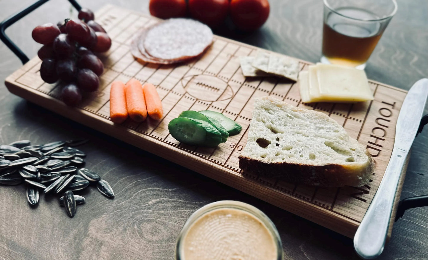 American Football Field Shape Charcuterie Board | Cutting Board | Serving Cheese Board | Own Logo | Maple | Cherry | Walnut | Custom | Personalized
