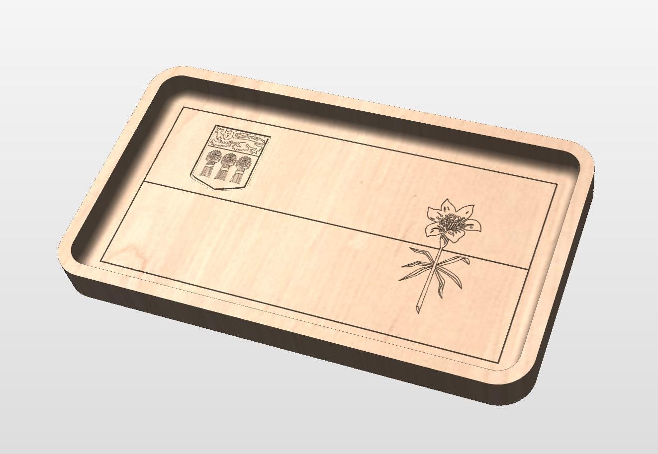 Saskatchewan Flag Hardwood Catchall Tray | Trivet | Serving Board | Charcuterie | Maple | Cherry | Walnut | Saskatoon | Regina | SK Canada