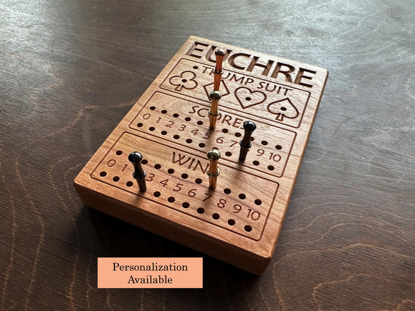 Jeu de cribbage classique | Pliable | Format voyage | Portable | Rangement intégré | Piquets métalliques | Personnalisé | Votre logo | Bois dur de qualité supérieure
