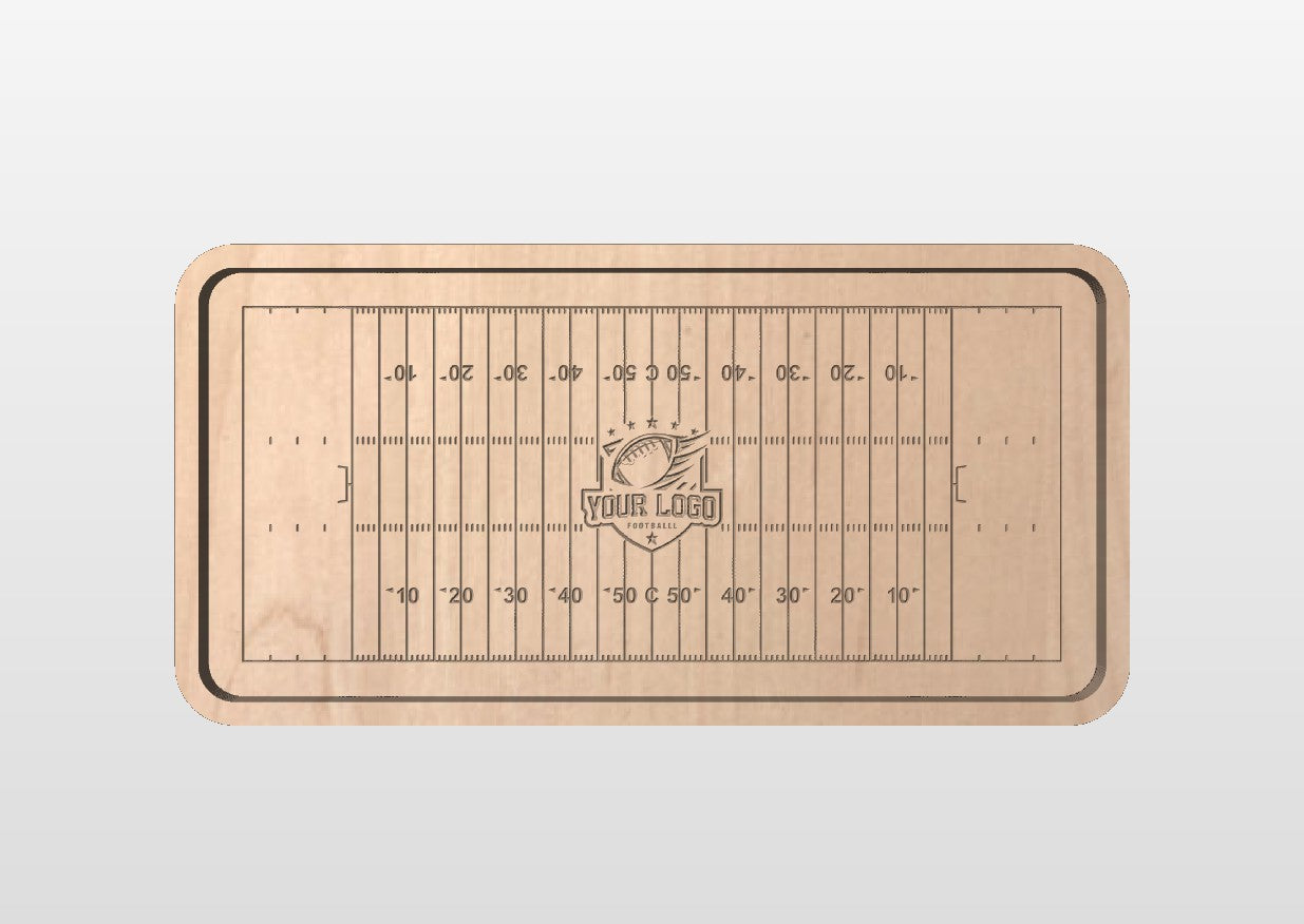 Canadian Football Field Shape Hardwood Catchall Tray | Trivet | Serving Board | Charcuterie | Personalized | Logo | Maple | Cherry | Walnut