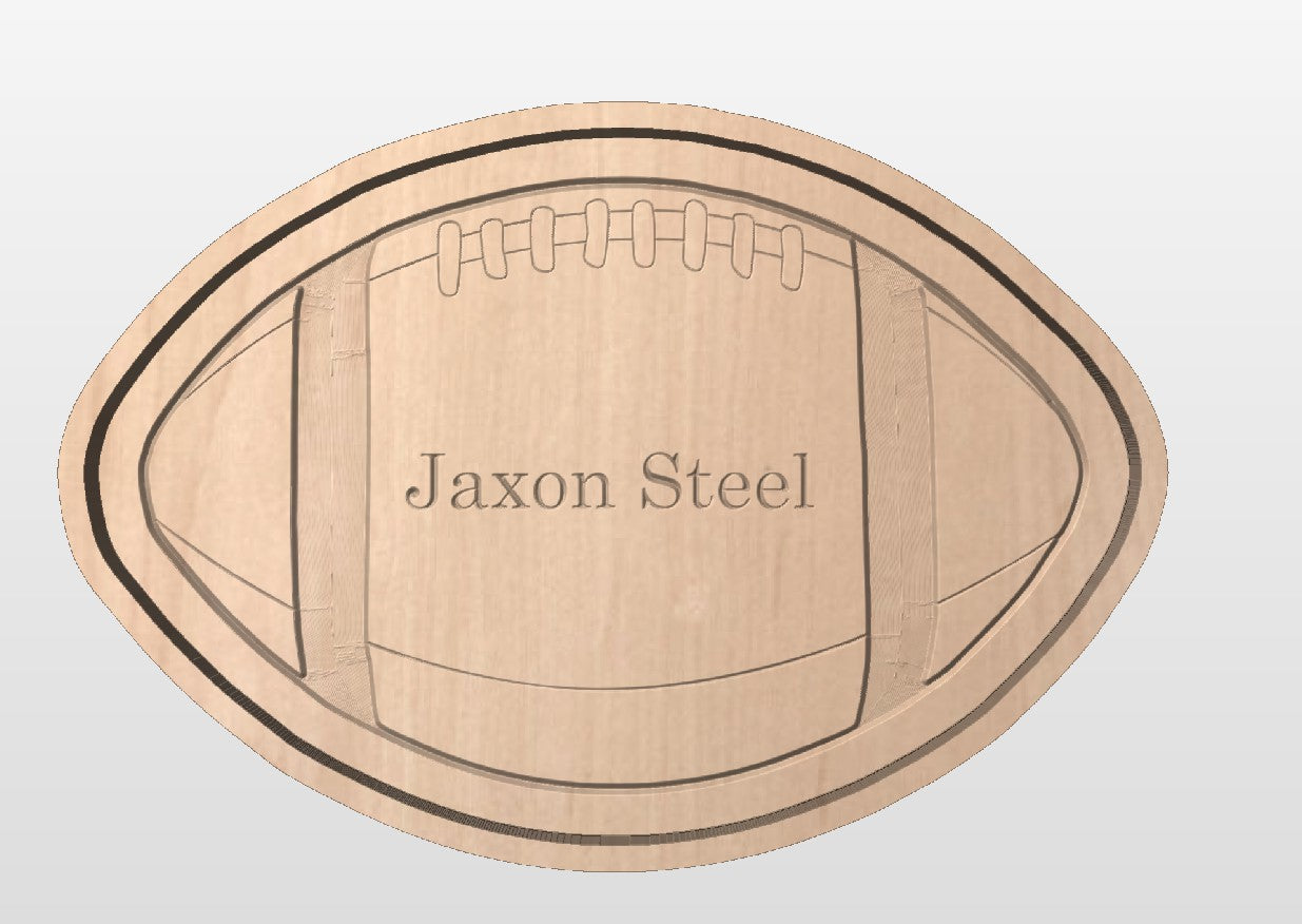 Canadian/American Football Shape Hardwood Catchall Tray | Trivet|  Personalized | Maple | Cherry | Walnut | Serving Board | Charcuterie