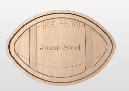 Canadian/American Football Shape Hardwood Catchall Tray | Trivet |  Personalized | Maple | Cherry | Walnut | Serving Board