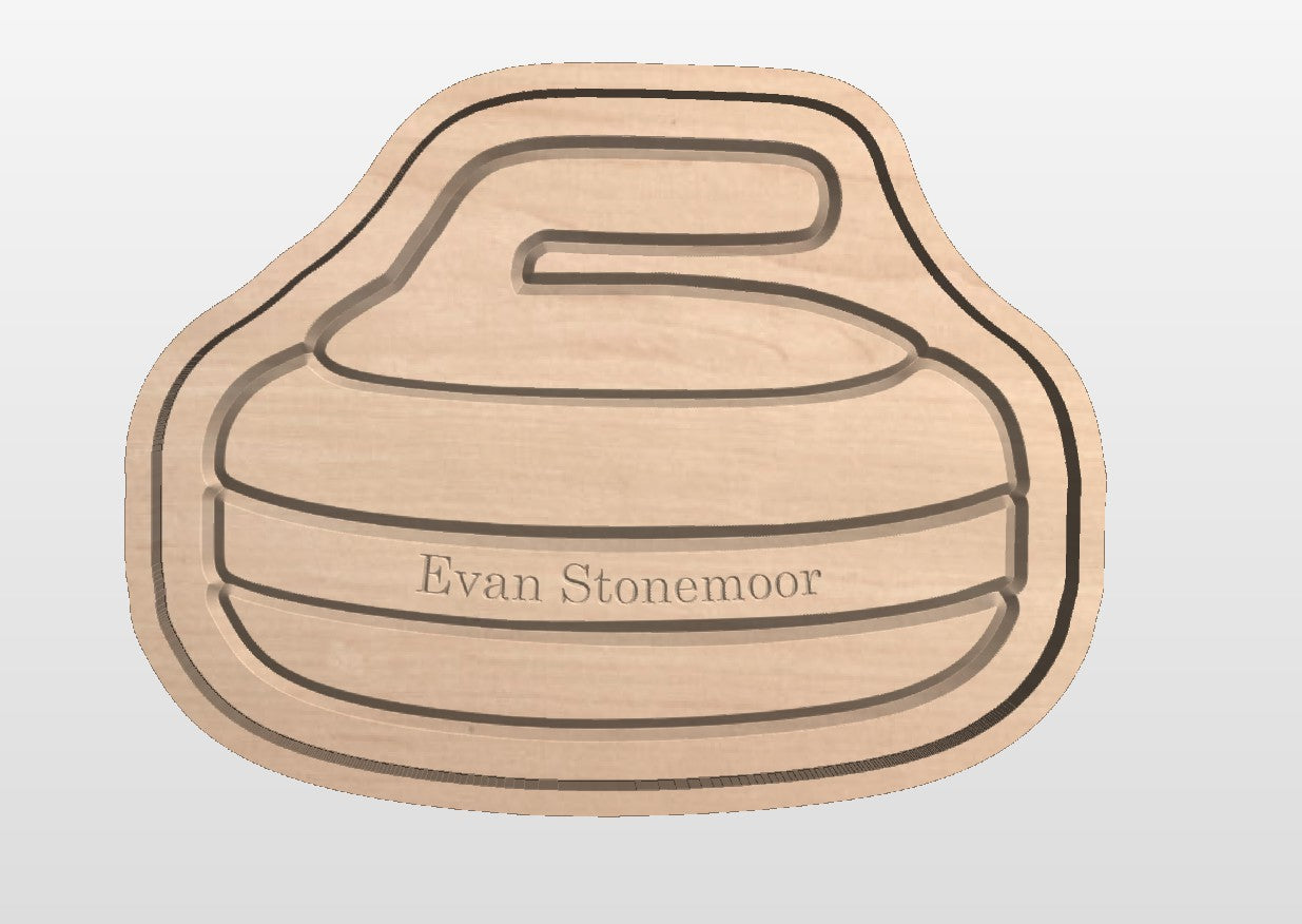 Curling Stone Shape Hardwood Tray | Trivet | Personalized | Catchall Tray | Serving Board | Charcuterie | Maple | Cherry | Walnut