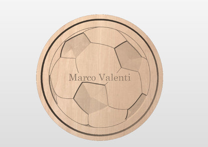 Soccer Ball/Football Shape Hardwood Catchall Tray | Personalized | Maple | Cherry | Walnut