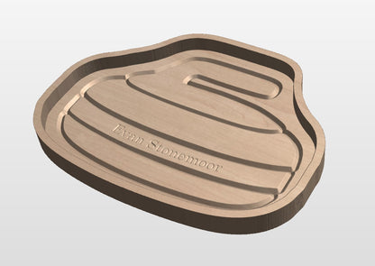 Curling Stone Shape Hardwood Tray | Catchall Tray | Maple | Cherry | Walnut
