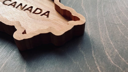 Canada Shape Hardwood Catchall Tray | Maple | Cherry | Walnut | Canada | Great White North | Souvenir | Keepsake | Provinces | Flag | Canuck