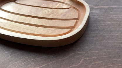 Curling Stone Shape Hardwood Tray | Catchall Tray | Maple | Cherry | Walnut