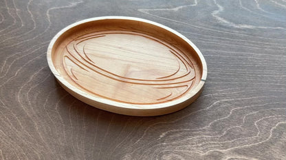 Rugby Ball Shape Hardwood Catchall Tray | Personalized | Maple | Cherry | Walnut | Serving Board