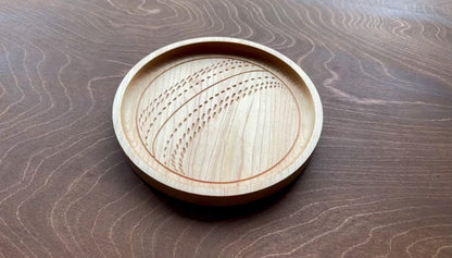 Cricket Ball Shape Hardwood Catchall Tray | Personalized | Serving Tray | Custom | Maple | Cherry | Walnut | Softball