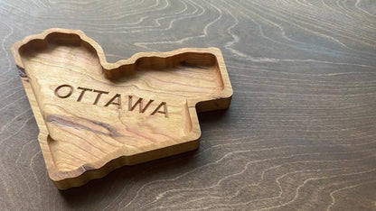 Ottawa Shape Hardwood Catchall Tray | Maple | Cherry | Walnut | Ontario | Canada | National Capital | Souvenir | Keepsake