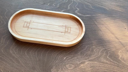 Plateau en bois dur en forme de pomme | Érable | Cerise | Noyer | Plateau fourre-tout | Plateau