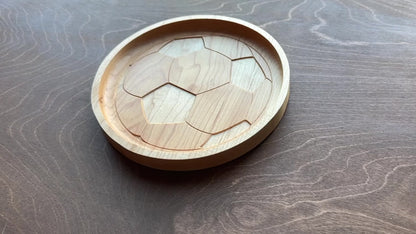 Soccer Ball/Football Shape Hardwood Catchall Tray | Personalized | Serving Tray | Maple | Cherry | Walnut