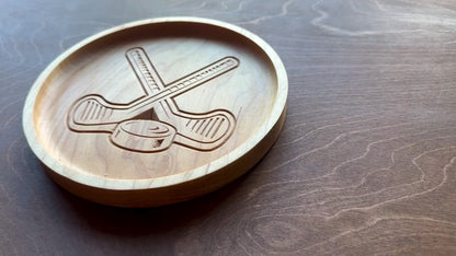 Plateau en bois dur en forme de pomme | Érable | Cerise | Noyer | Plateau fourre-tout | Plateau