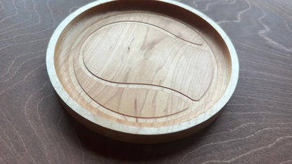 Plateau en bois dur en forme de pomme | Érable | Cerise | Noyer | Plateau fourre-tout | Plateau