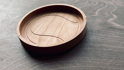 Tennis Ball Shape Hardwood Catchall Tray | Personalized | Serving Tray | Maple | Cherry | Walnut | Custom