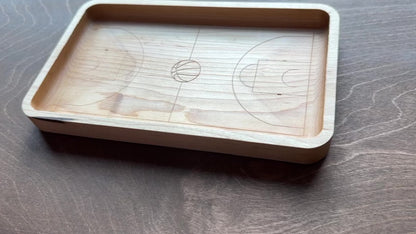 Plateau en bois dur en forme de pomme | Érable | Cerise | Noyer | Plateau fourre-tout | Plateau