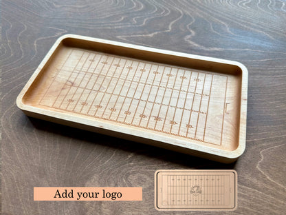 American Football Field Shape Hardwood Catchall Tray | Personalized | Logo | Maple | Cherry | Walnut