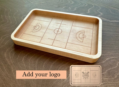 Women's Field Lacrosse Field Shape Hardwood Catchall Tray | Trivet | Serving Board | Charcuterie | Personalized | Maple | Cherry | Walnut
